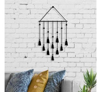 Διακοσμητικό τοίχου Tassel Megapap μεταλλικό χρώμα μαύρο 32,6x2x60εκ. |  Επιπλα στο espiti