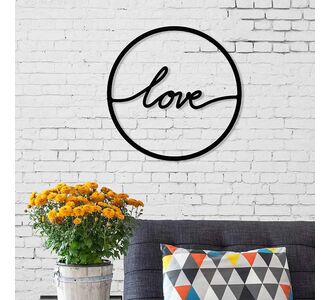 Διακοσμητικό τοίχου Love Megapap μεταλλικό χρώμα μαύρο 45x2x45εκ. |  Επιπλα στο espiti