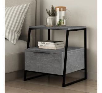 Κομοδίνο μελαμίνης Pal Megapap χρώμα γκρι ρετρό 45x40x50εκ. |  Κομοδίνα στο espiti