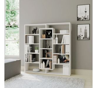 Βιβλιοθήκη μελαμίνης Ample Megapap χρώμα λευκό 125x22x135,7εκ. |  Βιβλιοθήκες στο espiti