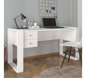 Γραφείο εργασίας Fernando Megapap από μελαμίνη χρώμα λευκό 158,4x60x72,2εκ. |  Γραφεία στο espiti