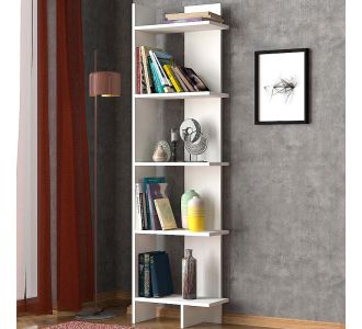 Βιβλιοθήκη μελαμίνης Perla Megapap χρώμα λευκό 48x22x170εκ. |  Βιβλιοθήκες στο espiti