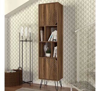 Βιβλιοθήκη μελαμίνης Norma Megapap χρώμα καρυδί 45x35x184εκ. |  Βιβλιοθήκες στο espiti