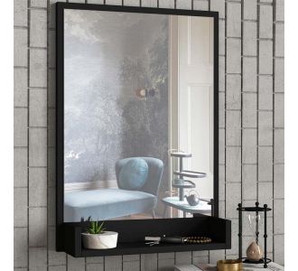 Καθρέπτης μπάνιου Costa Μegapap από μελαμίνη χρώμα μαύρο 45x12x75εκ. |  Καθρέπτες στο espiti
