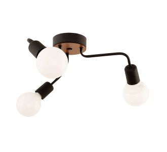 Φωτιστικό οροφής Salvi Megapap E27 μεταλλικό τρίφωτο χρώμα μαύρο 44x44x10εκ. |  Οροφής στο espiti