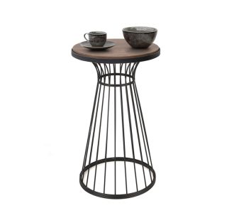 Βοηθητικό τραπεζάκι Tekosi Megapap μεταλλικό - Mdf χρώμα μαύρο - καρυδί 35x35x58εκ. |  Τραπεζάκια βοηθητικά στο espiti