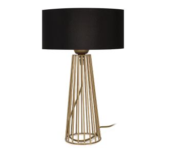 Φωτιστικό επιτραπέζιο Filip Megapap E27 μεταλλικό - υφασμάτινο χρώμα χρυσό - μαύρο 25x25x45εκ. |  Επιτραπέζια στο espiti