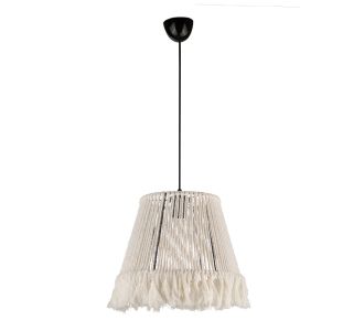 Φωτιστικό οροφής Braga Megapap E27 από σχοινί μονόφωτο χρώμα λευκό 30x30x75εκ. |  Επιπλα στο espiti