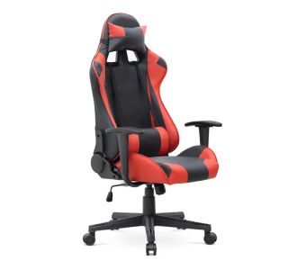 Καρέκλα γραφείου Gaming Alonso Megapap από τεχνόδερμα χρώμα κόκκινο - μαύρο 67x70x125/135 εκ. |  Καρέκλες γραφείου στο espiti