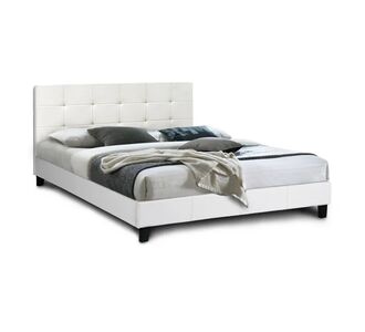 Κρεβάτι Sissy Megapap από τεχνόδερμα χρώμα λευκό 160x200εκ. |  Κρεβάτια στο espiti