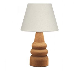 Φωτιστικό επιτραπέζιο Lary Megapap E27 υφασμάτινο - ξύλινο χρώμα κρεμ - καφέ Φ24x36εκ. |  Επιτραπέζια στο espiti