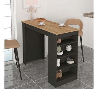 Τραπέζι μπαρ Monaco Megapap από μελαμίνη χρώμα ανθρακί - sapphire oak 120x51,6x101,8εκ. |  Τραπέζια στο espiti