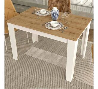 Τραπέζι μελαμίνης Darlen Megapap χρώμα λευκό - sapphire oak 110x72x74εκ. |  Τραπέζια στο espiti