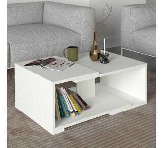 Τραπεζάκι σαλονιού Mareta Megapap από μελαμίνη χρώμα λευκό 81,8x50x35εκ. |  Τραπεζάκια σαλονιού στο espiti