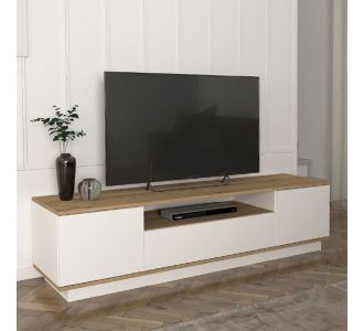 Έπιπλο τηλεόρασης Fedya Megapap από μελαμίνη χρώμα λευκό - sapphire oak 180x45x44,6εκ. |  Έπιπλα τηλεόρασης στο espiti