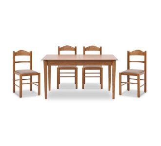 Σετ τραπεζαρίας Adare-Virginia Megapap 5 τμχ μασίφ ξύλο-MDF με επεκτεινόμενο τραπέζι 140/180x78x77εκ. |  Σετ τραπεζαρίες στο espiti