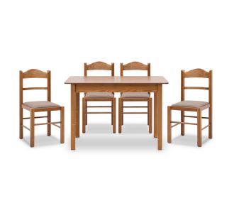 Σετ τραπεζαρίας Bergen-Virginia Megapap 5 τμχ μασίφ ξύλο-MDF με επεκτεινόμενο τραπέζι 120/150x68x77εκ. |  Σετ τραπεζαρίες στο espiti