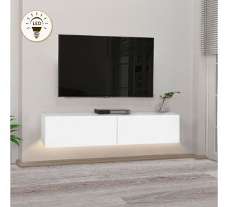Έπιπλο τηλεόρασης επιτοίχιο Aristo Megapap από μελαμίνη με LED χρώμα λευκό 135x31,6x25εκ. |  Έπιπλα τηλεόρασης στο espiti