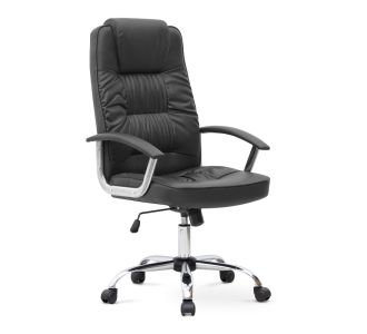 Καρέκλα γραφείου διευθυντική Arial Megapap από τεχνόδερμα χρώμα μαύρο 62x63x112/122εκ. |  Καρέκλες γραφείου στο espiti