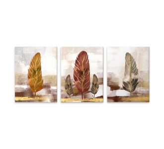 Πίνακας σε καμβά "Autumn Leaves" Megapap τρίπτυχος ψηφιακής εκτύπωσης 126x55x3εκ. |  Πίνακες στο espiti