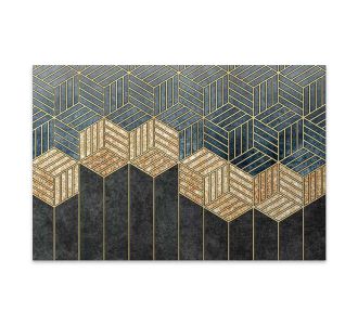 Πίνακας σε καμβά "Golden Cubes" Megapap ψηφιακής εκτύπωσης 100x70x3εκ. |  Πίνακες στο espiti