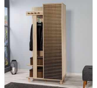 Έπιπλο εισόδου Soho Megapap από μελαμίνη χρώμα sonoma 90x36x194εκ. |  Βιτρίνες - Έπιπλα εισόδου στο espiti