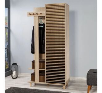 Έπιπλο εισόδου Soho Megapap από μελαμίνη χρώμα sonoma 90x36x194εκ. |  Βιτρίνες - Έπιπλα εισόδου στο espiti