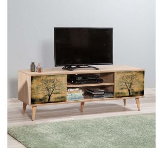 Έπιπλο τηλεόρασης Soho Megapap από μελαμίνη χρώμα sonoma 140x40x50 εκ. |  Έπιπλα τηλεόρασης στο espiti