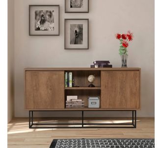 Μπουφές Amedeo Megapap από μελαμίνη χρώμα καρυδί 140x36x72εκ. |  Μπουφέδες στο espiti
