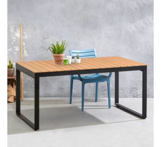 Τραπέζι κήπου Poseidon Megapap μέταλλο - ξύλο χρώμα μαύρο - καρυδί 180x92x75εκ. |  Επιπλα στο espiti