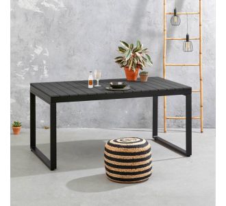 Τραπέζι κήπου Poseidon Megapap μεταλλικό - μασίφ ξύλο χρώμα μαύρο 150x82x75εκ. |  Επιπλα στο espiti