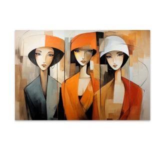 Πίνακας σε καμβά "Women in Orange" Megapap ψηφιακής εκτύπωσης 100x70x3εκ. |  Επιπλα στο espiti
