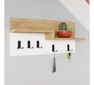 Κρεμάστρα τοίχου Harmon Megapap χρώμα sapphire oak - λευκό 65x15x31εκ. |  Καλόγεροι -Κρεμάστρες στο espiti