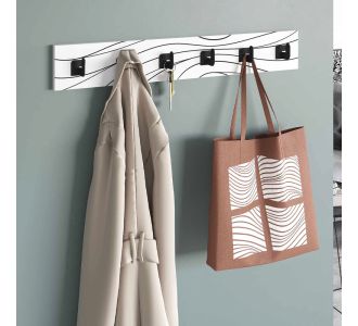 Κρεμάστρα τοίχου Flow Megapap χρώμα λευκό 63x1,8x9,8εκ. |  Καλόγεροι -Κρεμάστρες στο espiti