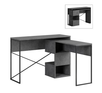 Γραφείο εργασίας πολυμορφικό Badau Megapap χρώμα γκρι ρετρό 110x37,2x77εκ. |  Γραφεία στο espiti