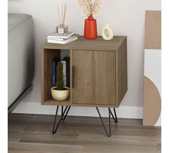 Κομοδίνο μελαμίνης Glynn Megapap χρώμα ανοιχτό καρυδί 50,2x44,6x60εκ. |  Κομοδίνα στο espiti