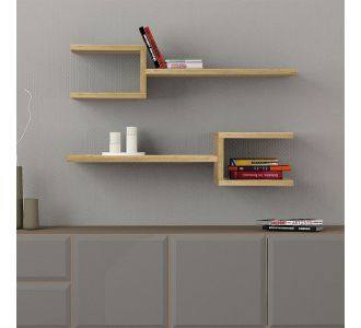 Ραφιέρα τοίχου Fork Megapap 2 τεμαχίων από μελαμίνη χρώμα sapphire oak 75x19,5x18εκ. |  Ραφιέρες τοίχου στο espiti