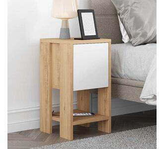 Κομοδίνο Ema Megapap χρώμα sapphire oak - λευκό 30x30x55εκ. |  Κομοδίνα στο espiti