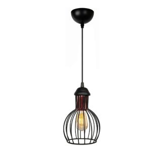 Φωτιστικό οροφής Manolia Megapap E27 μεταλλικό μονόφωτο χρώμα μαύρο Φ15x100εκ. |  Επιπλα στο espiti