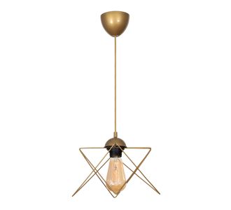 Φωτιστικό οροφής Faven Megapap E27 μεταλλικό μονόφωτο χρώμα χρυσό 17x17x70εκ. |  Οροφής στο espiti