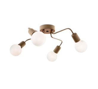 Φωτιστικό οροφής Horus Megapap E27 μεταλλικό τετράφωτο χρώμα χρυσό 48x48x10εκ. |  Οροφής στο espiti