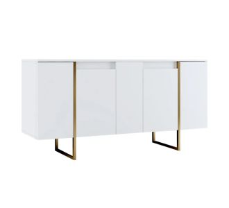 Μπουφές Luxe Megapap χρώμα λευκό - χρυσό 160x35x80εκ. |  Μπουφέδες στο espiti