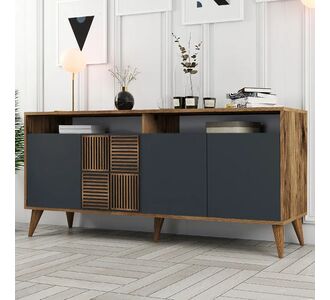 Μπουφές Milan Megapap χρώμα καρυδί - ανθρακί 180x35x78,6εκ. |  Μπουφέδες στο espiti
