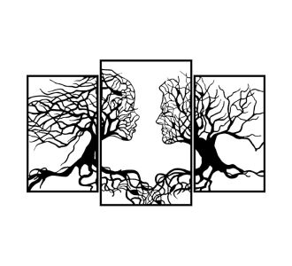 Διακοσμητικό τοίχου Tree Love Megapap μεταλλικό χρώμα μαύρο 116x71εκ. |  Επιπλα στο espiti