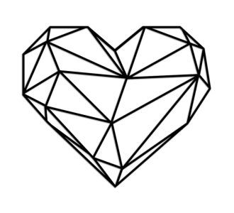 Διακοσμητικό τοίχου Heart Megapap μεταλλικό χρώμα μαύρο 47x40εκ. |  Επιπλα στο espiti