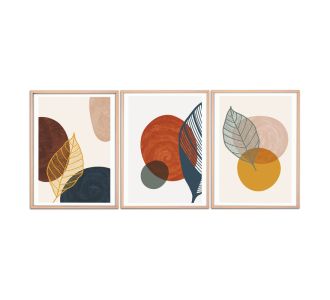 Πίνακας "Circles" Megapap 3 τμχ. σε ξύλινη κορνίζα 50x70x2,5εκ. |  Πίνακες στο espiti