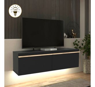 Έπιπλο τηλεόρασης επιτοίχιο Morel Megapap με LED χρώμα μαύρο 140x41,8x40εκ. |  Έπιπλα τηλεόρασης στο espiti