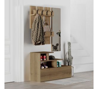 Έπιπλο εισόδου Vesty Megapap χρώμα ανοιχτό καρυδί 100x30x61εκ. |  Βιτρίνες - Έπιπλα εισόδου στο espiti