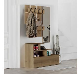 Έπιπλο εισόδου Vesty Megapap χρώμα ανοιχτό καρυδί 100x30x61εκ. |  Βιτρίνες - Έπιπλα εισόδου στο espiti