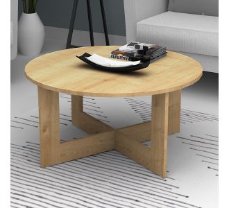 Τραπεζάκι σαλονιού Kati Megapap χρώμα φυσικό οξιάς Ø80x42εκ. |  Τραπεζάκια σαλονιού στο espiti